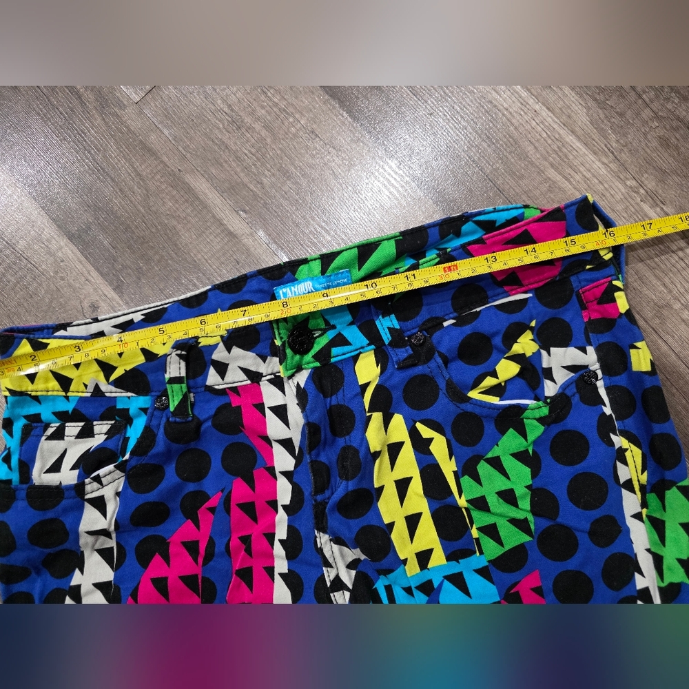 Nanette LEPORE LAMOUR Colorful Geometric Pants Designer 90s Rag Hip Hop Y2K - Picture 7 of 11